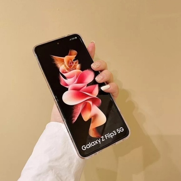 Galaxy Z Flip 3 Case Pink Leopard Clear - Picture 4 of 6